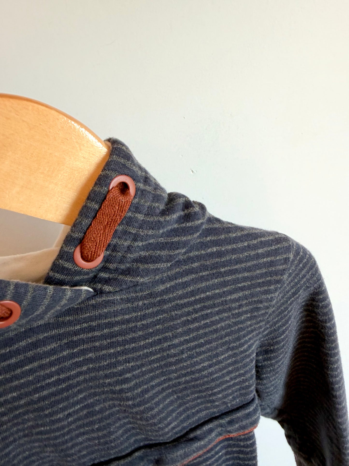 Striped Grey Hoodie / 18-24m