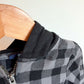 Grey + Black Checkered Zip Hoodie / 2T