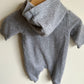 Dino Grey Hood Jumpsuit / 0-3m