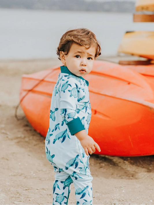 Full Zip Sunsuit - Turtles (New Retail Item) / 2T