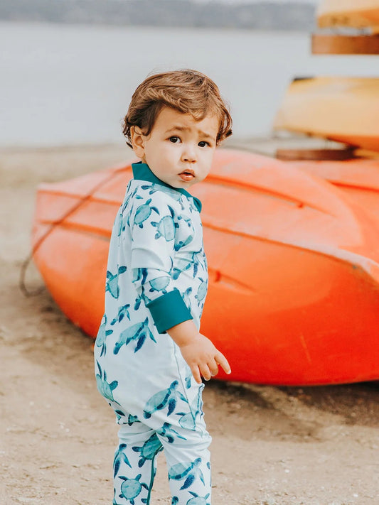 Full Zip Sunsuit - Turtles (New Retail Item) / 6-12m