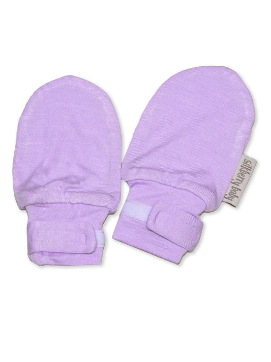 Lavender Bamboo Stay-on No Scratch Mitten (New Retail Item) / 0-4m