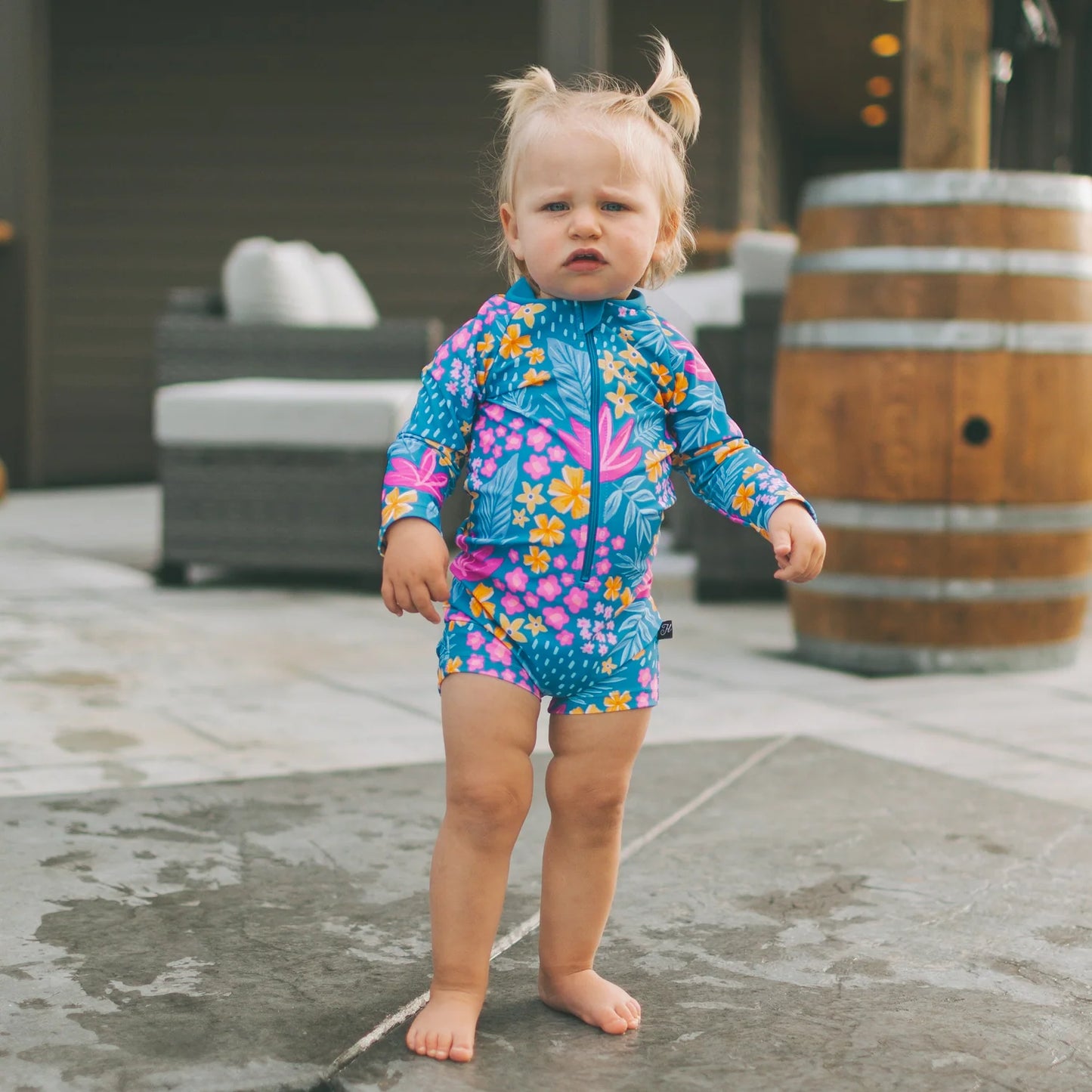 Shorty Sunsuit - Bloom Lagoon (New Retail Item) / 4T