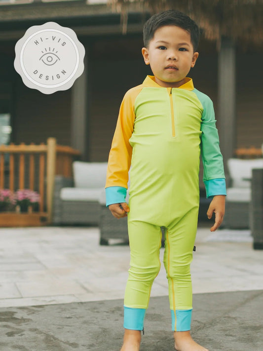 Full Zip Sunsuit - Lime Light (New Retail Item) / 12-18m