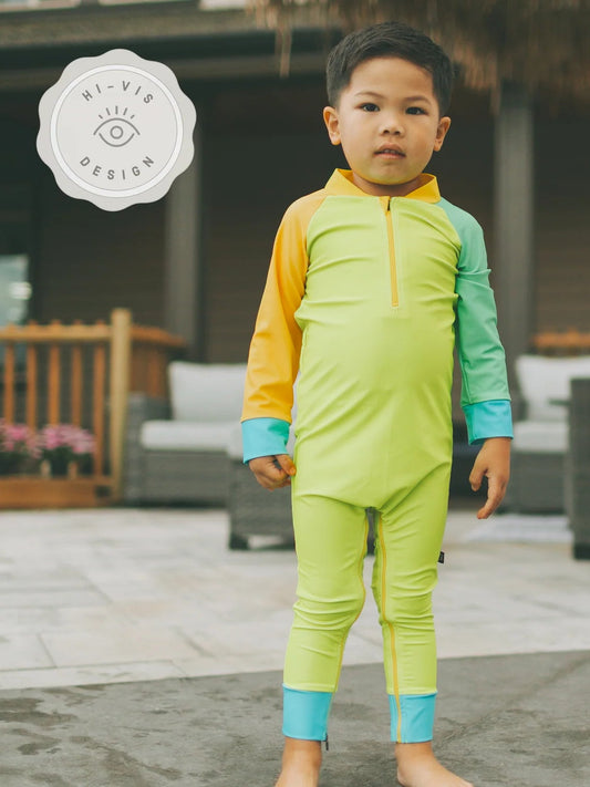 Full Zip Sunsuit - Lime Light (New Retail Item) / 2T