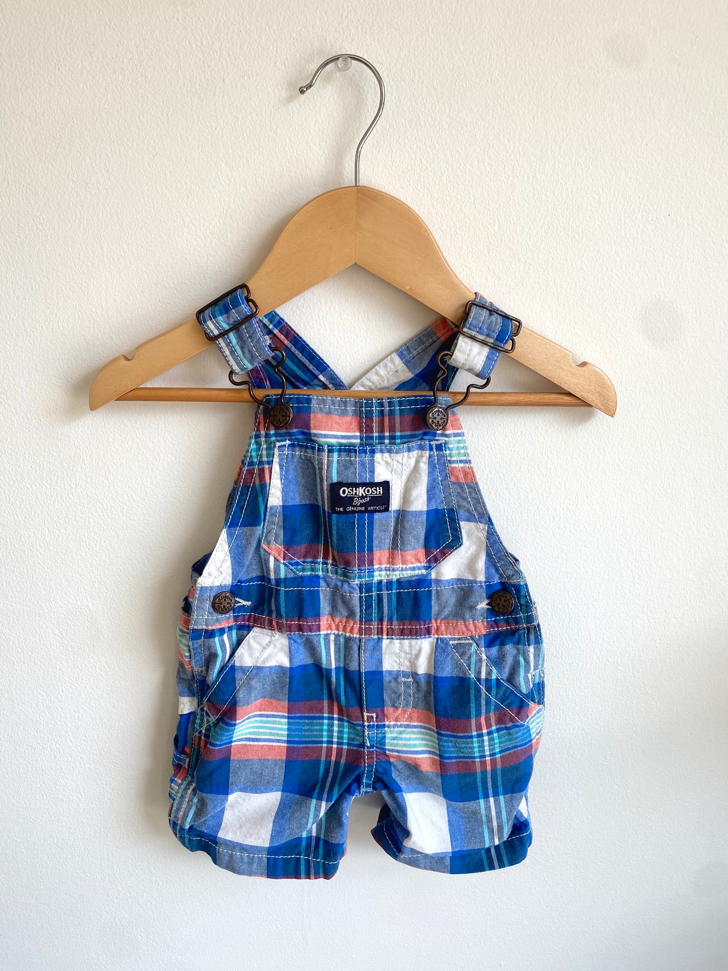 Plaid Colored Overalls / 6m