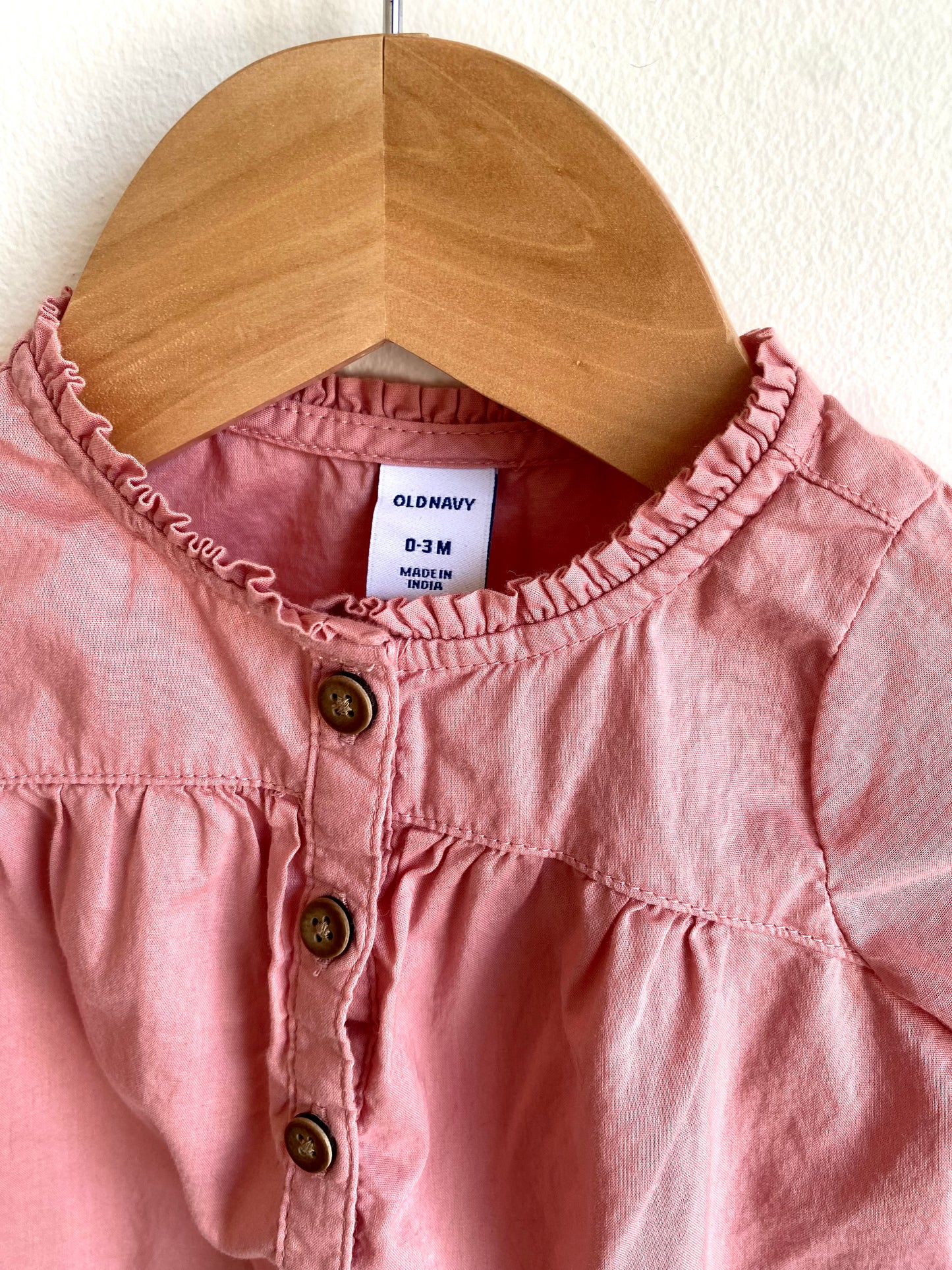 Dusty Pink Button Up Shirt / 0-3m