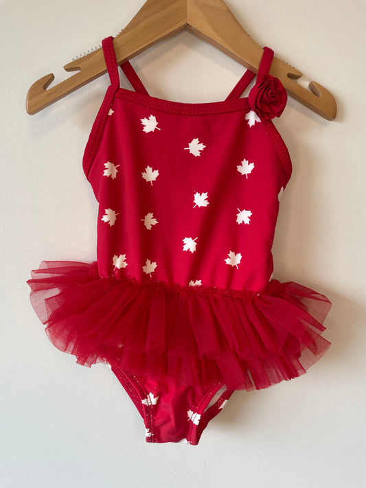 Maple Leaf and Tulle Swimsuit / 3-6m