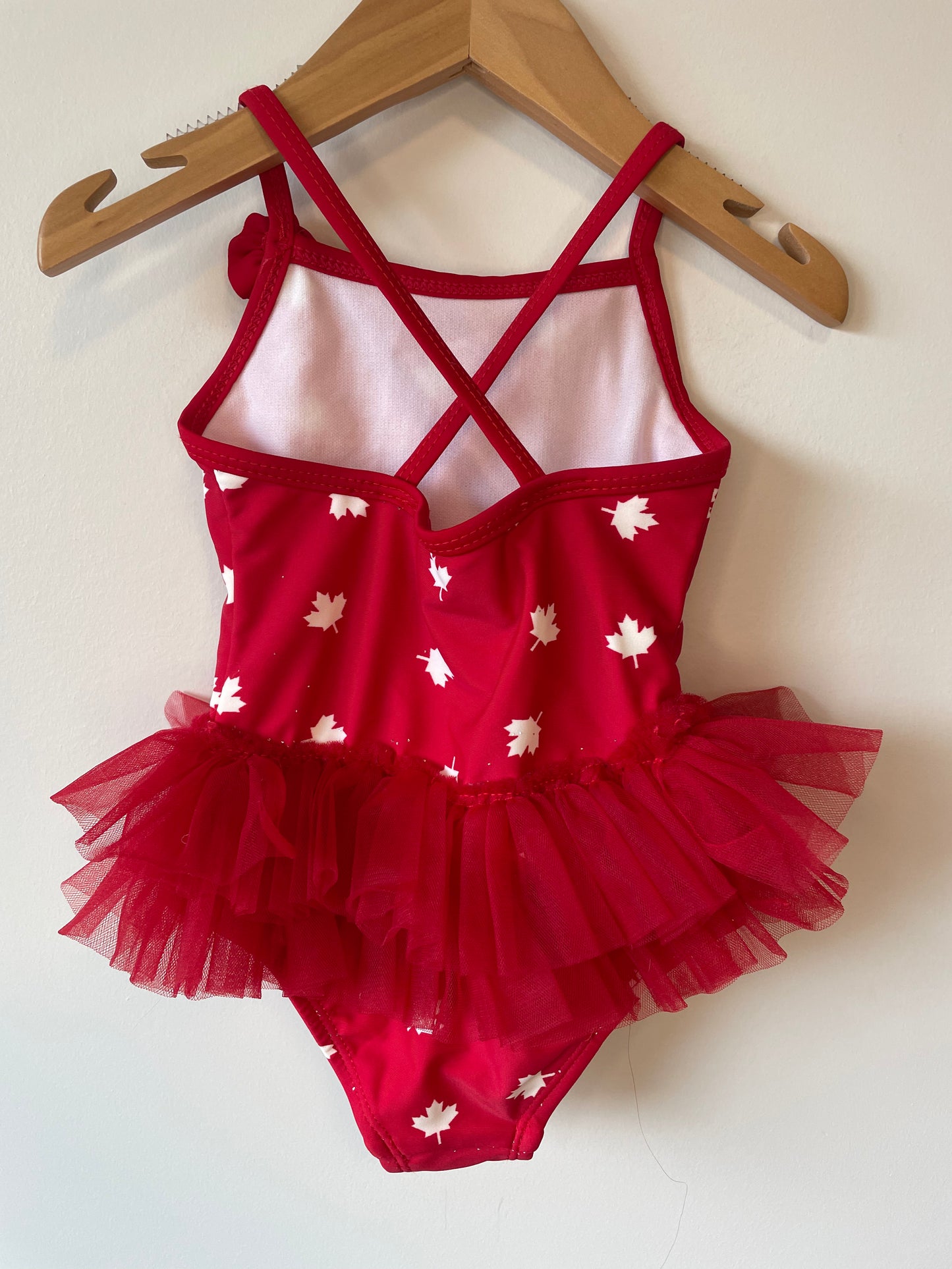 Maple Leaf and Tulle Swimsuit / 3-6m