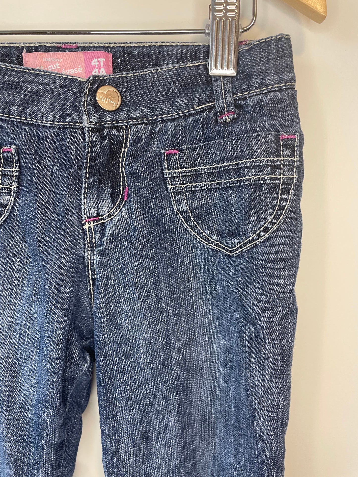 Boot-Cut Purple Lined Jeans / 4T