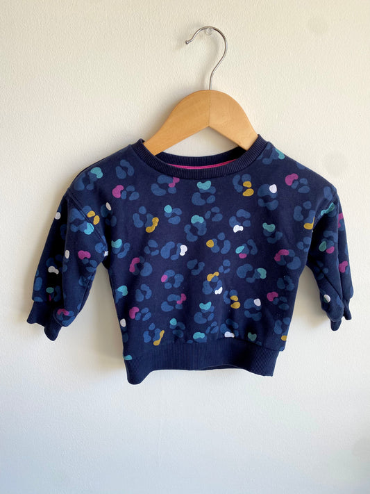 Navy Sweater with Color Shapes / 6-12m