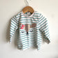 Striped Animal with Bow Sweater / 12-18m