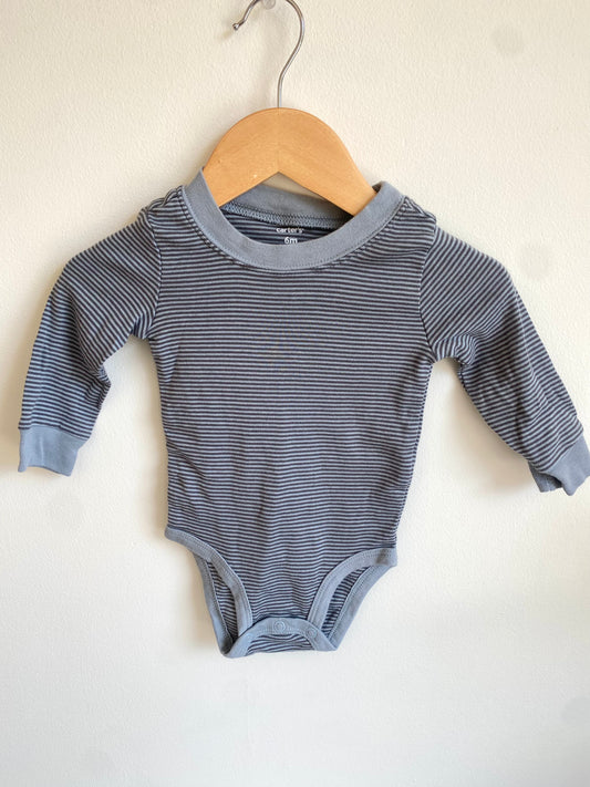 Striped Bodysuit with Collar / 6m