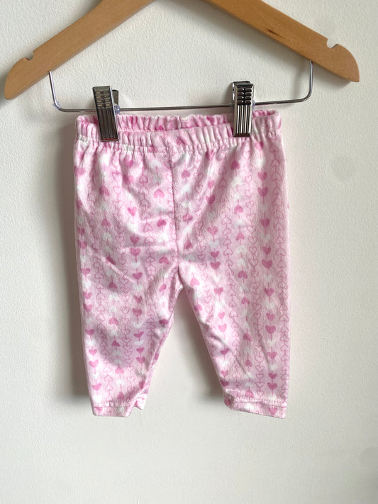 Soft Heart Pink Pants / 3-6m