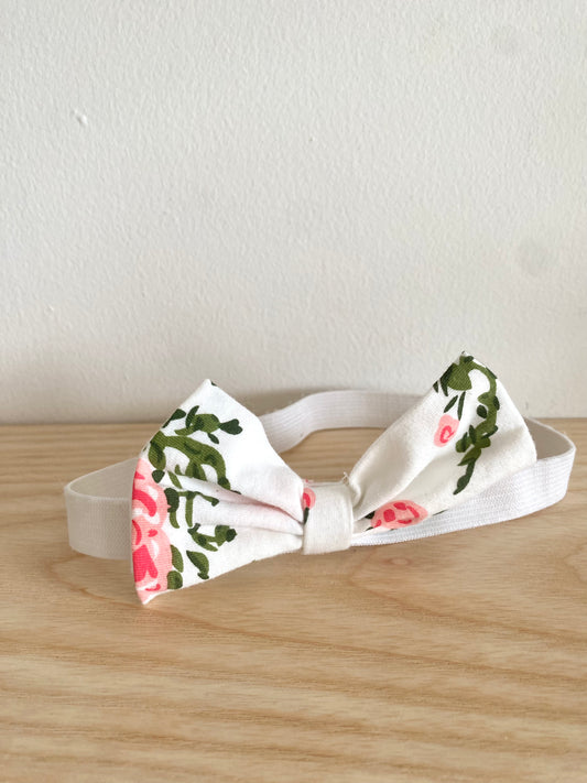 White with Flower Plant Headband / 6m