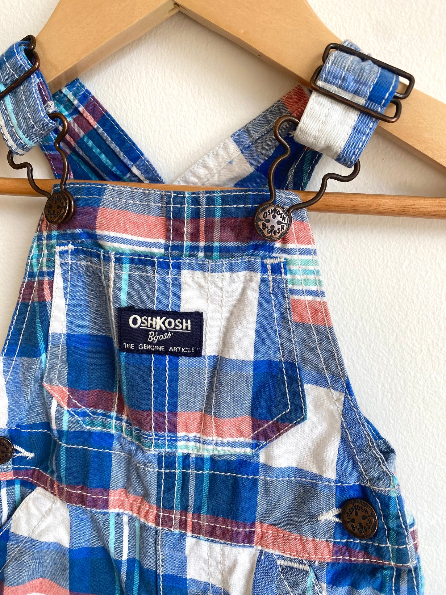 Plaid Colored Overalls / 6m