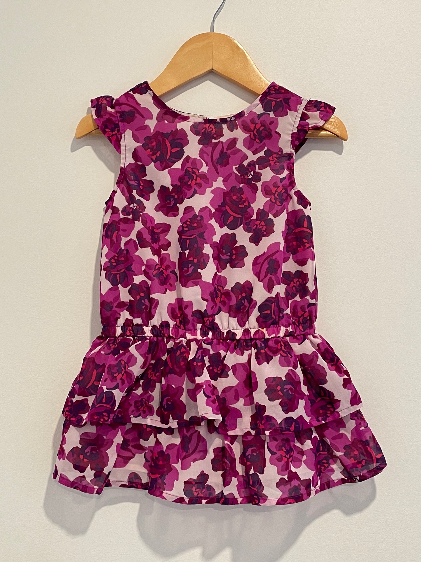 Purple Floral Dress with Ruffle / 2T