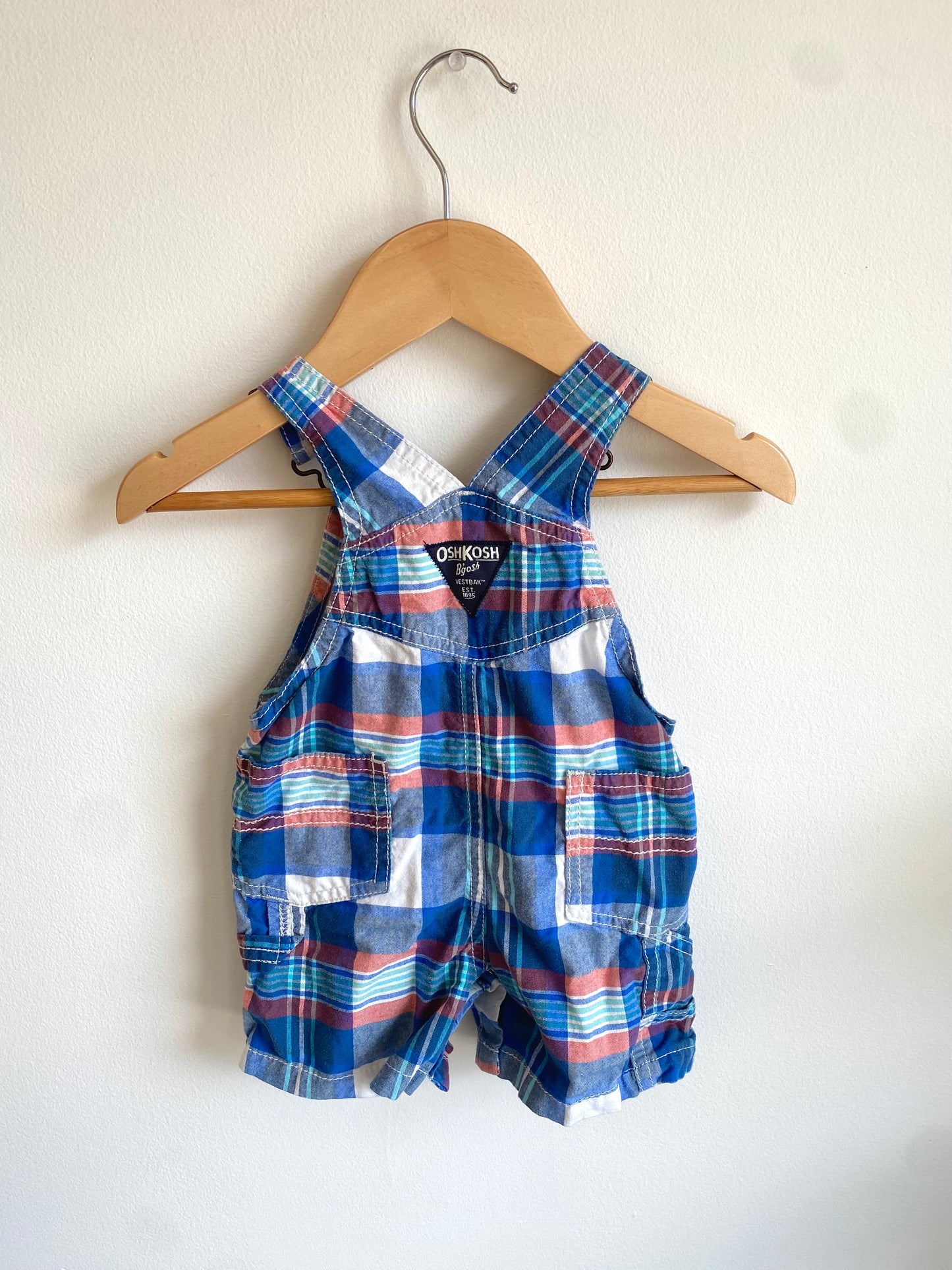 Plaid Colored Overalls / 6m