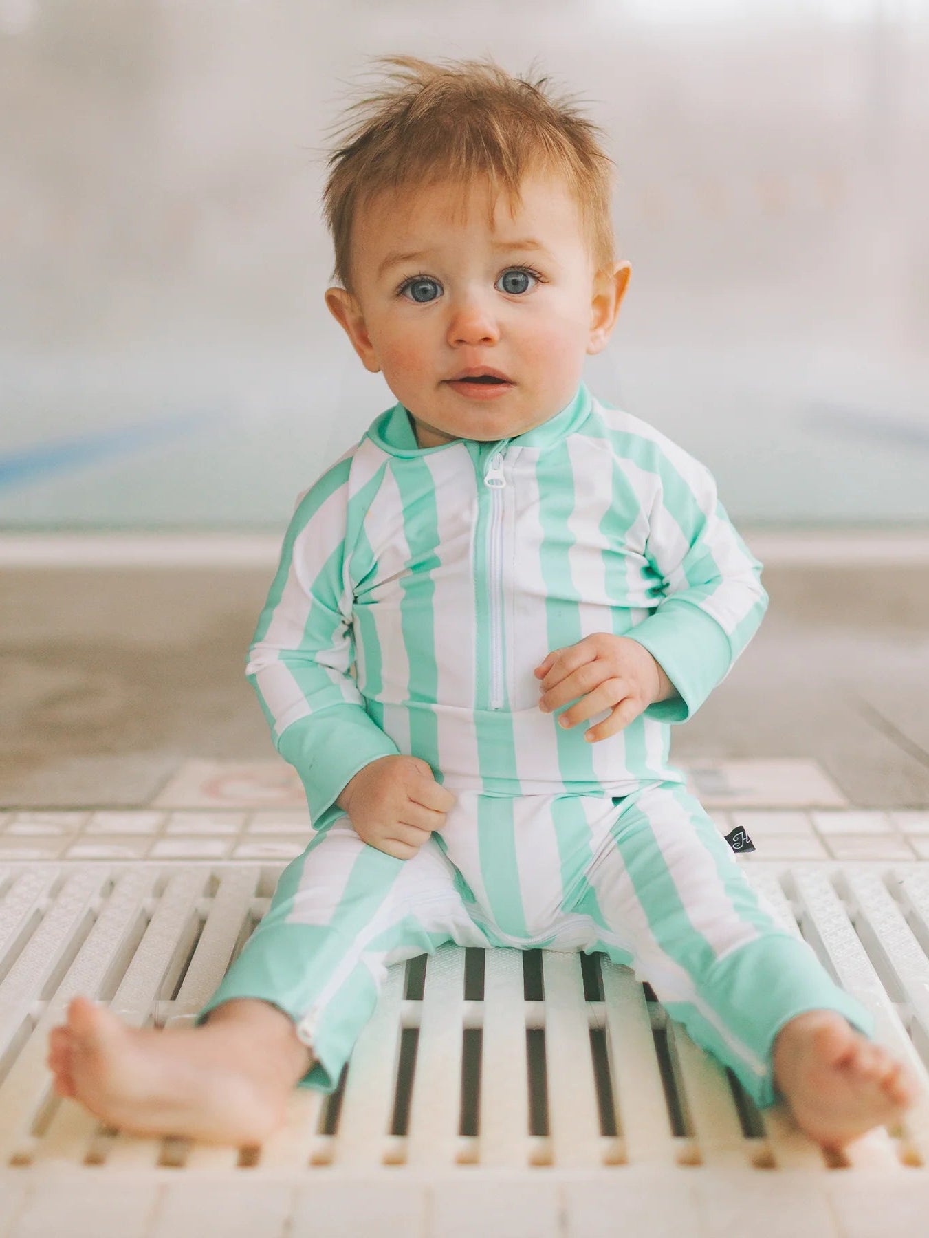 Full Zip Sunsuit - Cabana Stripe (New Retail Item) / Sizes 0-2T