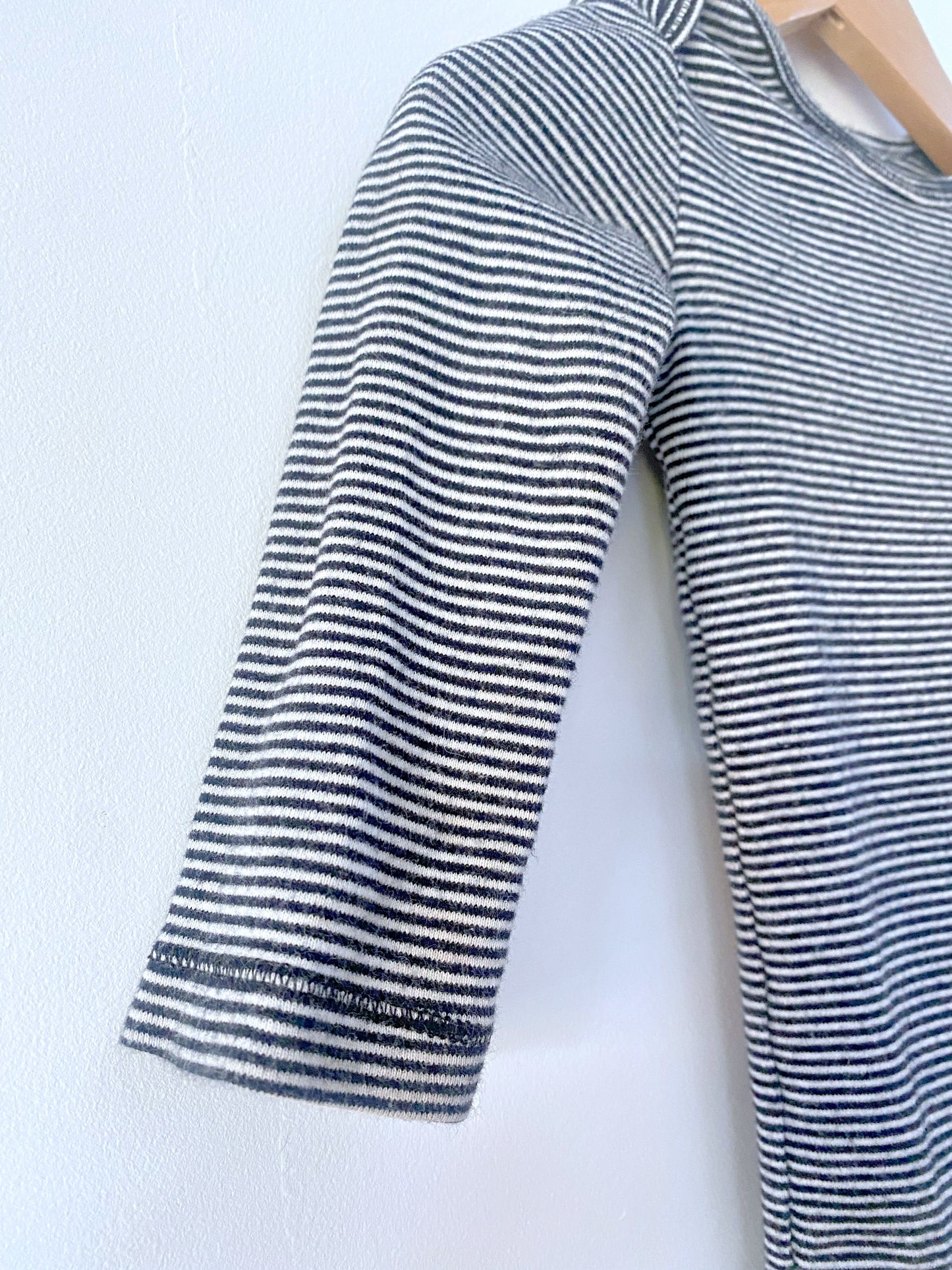 Striped Long-Sleeve Onesie / 18m