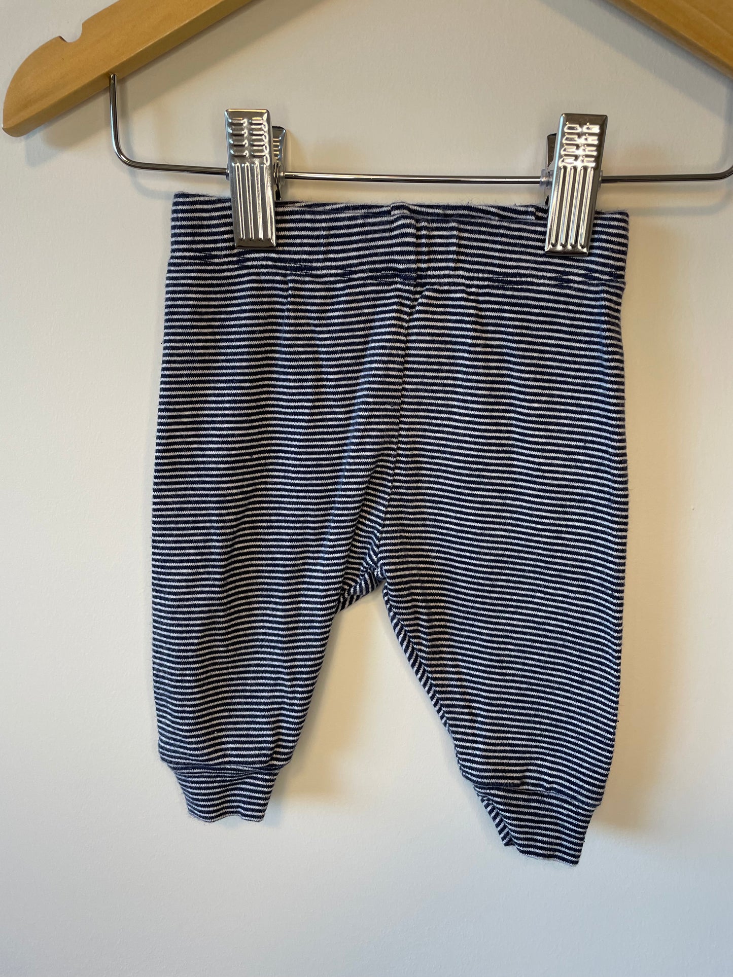 Blue Striped Newborn Pants/ 0-3m