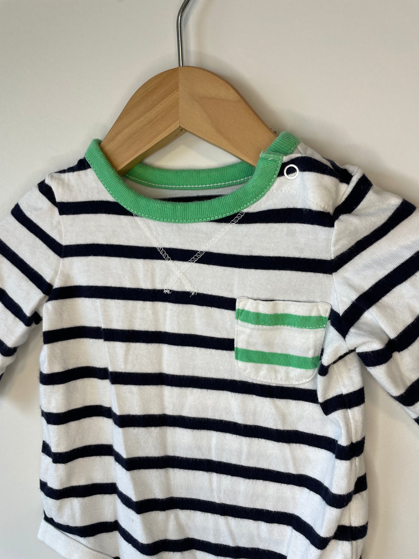 Baby Gap Blue & Green Striped Onesie / 0-3m